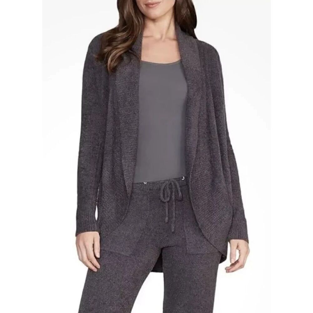 New Barefoot Dreams Cozychic Lite Circle Cardigan In Carbon Size L/Xl